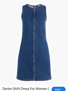 Denim Shift Dress J-crew size 4- Sleeveless Classic Blue